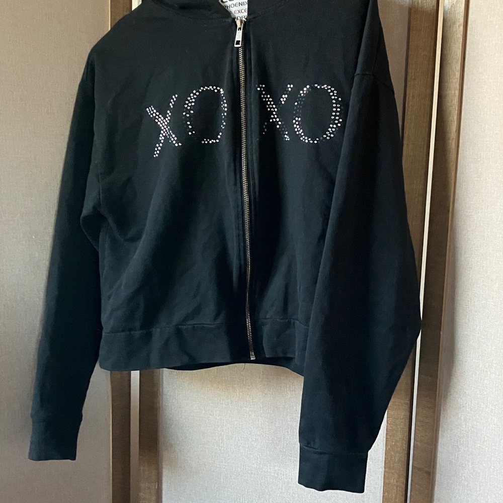 FINAL MARKDOWN XOXO Classic Black junior hooded jacket large